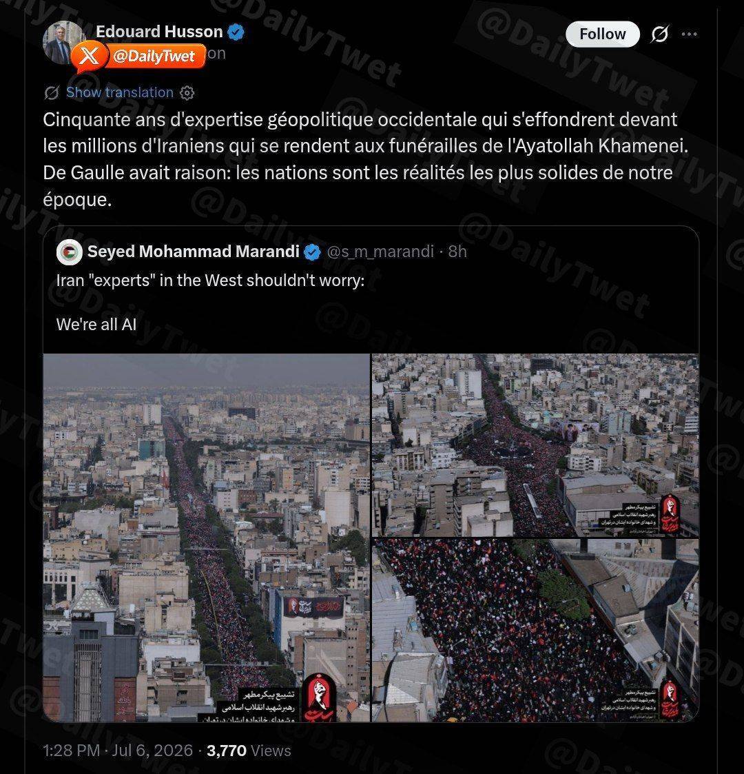 آیین تشییع پیکر مطهر آقای شهید ایران/ خروش میلیونی خیل عاشقان/ بروزرسانی می شود