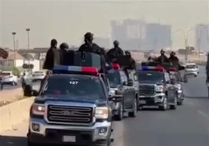 ورود نیروهای حشد شعبی به نجف برای مراسم تشییع