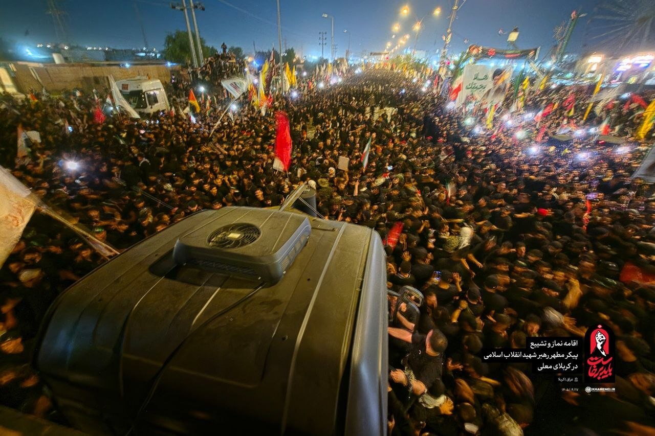 عکس | تراکم جمعیت سوگواران رهبر شهید انقلاب در کربلا