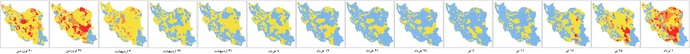  روند تغییرات نقشه رنگ‌بندی کرونایی در کشورمان در هفته‌های گذشته/ برای دیدین تصویر در ابعاد بزرگتر روی آن کلیک کنید 