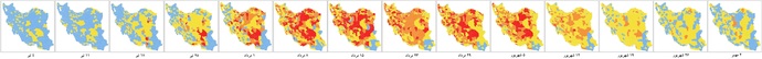  روند تغییرات نقشه رنگ‌بندی کرونایی در کشورمان در هفته‌های گذشته/ برای دیدین تصویر در ابعاد بزرگتر روی آن کلیک کنید 