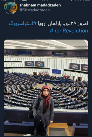 شبنم مددزاده در پارلمان اروپا