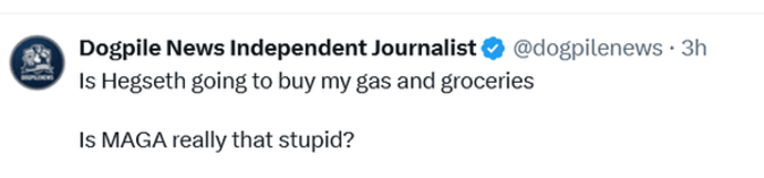 آیا هگزث قرار است بنزین و مواد غذایی من را بخرد؟ آیا ماگا واقعاً اینقدر احمقانه است؟