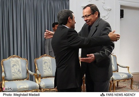 محمود احمدی نژاد، رئیس جمهور در دیدار با رئیس مجلس نیکاراگوئه