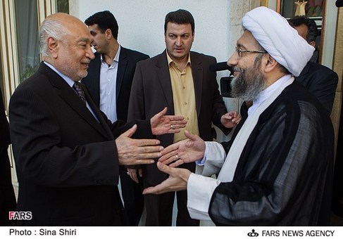 دیدار عبدالسلام عظیمی با حجت الاسلام صادق آملی لاریجانی روسای قوه قضائیه ایران و افغانستان، شنبه 28 اردیبهشت 1392