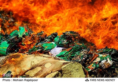 امحای بیشتر از 5 تن مواد مخدر ناس در کرمان
