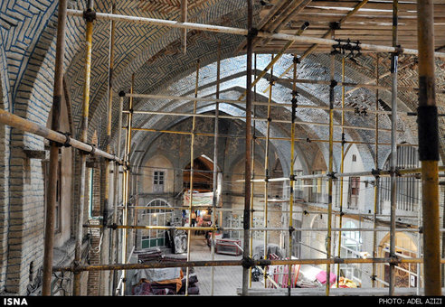 خطر ریزش سقف سرای آقایی - بازار تاریخی اراک