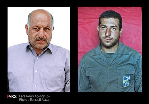 دیروز: حسین بهارلو ، رزمنده ، سال 1362 ، پادگان دوکوهه ، شهر اندیمشک - امروز: حسین بهارلو ، شغل: بازنشسته ، سال 1392، تهران