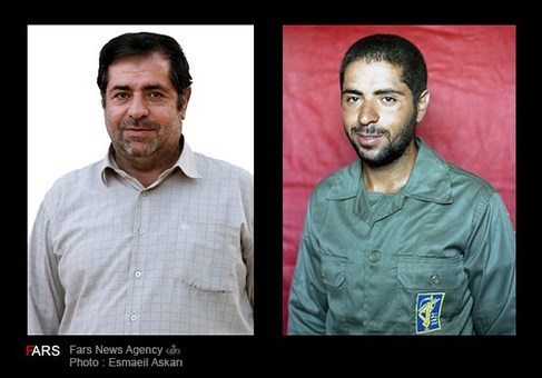 دیروز: سید محسن موسوی ، رزمنده ، سال 1362 ، پادگان دوکوهه ، شهر اندیمشک - امروز: سید محسن موسوی ، شغل: بازنشسته ، سال 1392، تهران