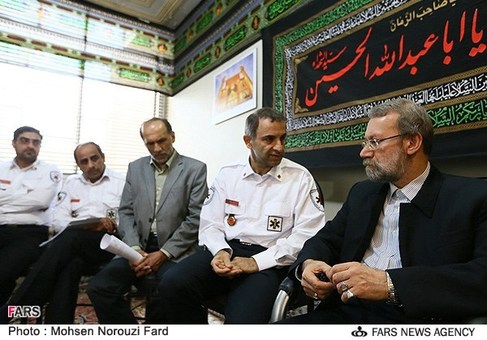 دیدار رئیس مرکز فوریتهای پزشکی با علی لاریجانی رئیس مجلس شورای اسلامی در استان قم