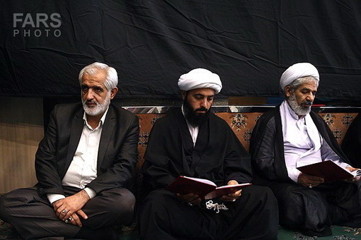 پرویز سروری در مراسم ترحیم پدر سعید حدادیان