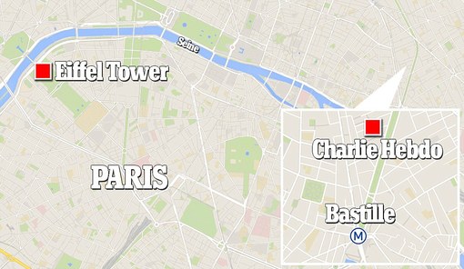 نقشه درگیری‌های امروز پاریس