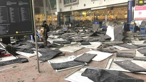 داخل فرودگاه بروکسل پس از انفجار