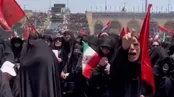 فریادهای انتقام یک زن در مراسم وداع با رهبری