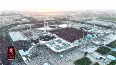 تصاویر هوایی از عظمت عزاداران در مسجد مقدس جمکران
