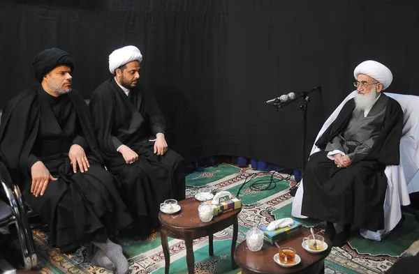 دیدار دبیر کل مقاومت و مجاهدین عصائب اهل حق عراق با مراجع تقلید - قم./ISNA
