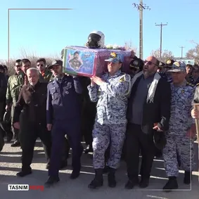 تشییع پیکر شهیدفیروزمند در پایگاه نوژه همدان