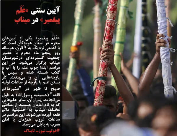 &laquo;عَلَم پیغمبر&raquo; یکی از آیین&zwnj;های محرم در استان هرمزگان است که با قدمتی نزدیک به 4 قرن، هرساله روز پنجم ماه محرم با حضور جمعیت گسترده&zwnj;ای درشهرستان میناب برگزار می&zwnj;شود. در این مراسم ابتدا چوب علم را با آب و گلاب شسته شده و سپس با پارچه&zwnj;هایی آن را می&zwnj;بندند. کار بستن علم با پارچه از ساعات اولیه صبح تا ظهر در "منبرماتم قلعه" (حسینیه رسول&zwnj;الله) به طول می&zwnj;انجامد. پس&zwnj;ازآن، سایر علم&zwnj;هایی که به نام امامان هستند از مناطق مختلف میناب به حسینیه ماتم قلعه آورده می&zwnj;شوند. این مراسم در ساعات غروب هم&zwnj;زمان با اذان مغرب به پایان می&zwnj;رسد.
