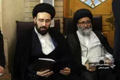 سیدعلی خمینی در مراسم ترحیم مادر سیدحسن نصرالله