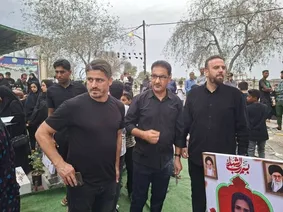 حضور وریا غفوری در مراسم چهلم کودکان میناب 