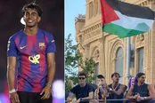 پرچم فلسطین چگونه وارد جشن قهرمانی بارسا شد؟