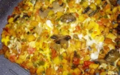 طرز تهیه املت سیب زمینی و قارچ