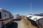 ۱۱ مصدوم در حادثه انحراف اتوبوس در کرمانشاه