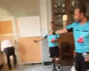 دزدی از داوران در بازی لیگ دسته اول فوتبال