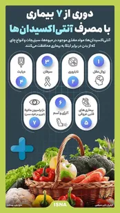 اینفوگرافیک: دوری از ۷ بیماری با مصرف آنتی‌اکسیدان‌ها