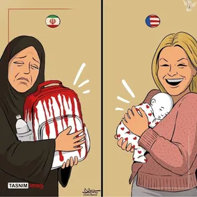 واکنش کاریکاتوری به تولد فرزند سخنگوی کاخ سفید