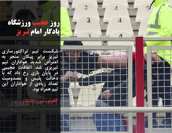 شکست تیم تراکتورسازی تبریز برابر پیکان منجر به اعتراض شدید هواداران تیم تبریزی شد. اتفاقات عجیبی در پایان بازی رخ داد که با دخالت پلیس و مصدومیت تعداد زیادی از هواداران این تیم همراه بود.
