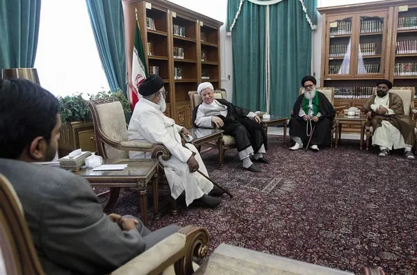 دیدار رئیس وفاق المدارس شیعه پاکستان و مدیر حوزه علمیه جامعه المنتظر با هاشمی رفسنجانی/ISNA
