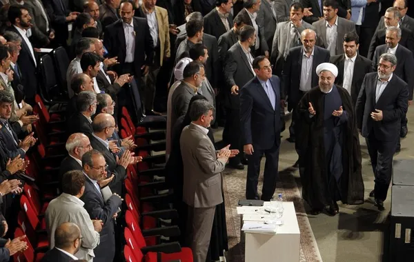 سخنرانی حجت الاسلام حسن روحانی رییس جمهور در نخستین همایش ملی سازمان های مردم نهاد/IRNA
