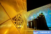 عکس: غبارروبی گنبد حرم مطهر اباعبدالله الحسین علیه‌السلام