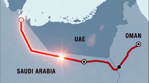 مسیر تازه دور زدن تنگه هرمز بین عربستان و عمان