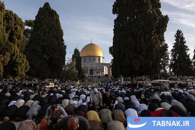عکس: اقامه نماز عید قربان با حضور گسترده مسلمانان در مسجدالاقصی