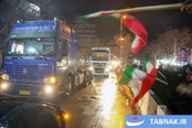 عکس: کاروان کامیون‌داران در خدابنده زنجان