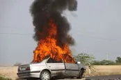 سانحه رانندگی و آتش‌سوزی سرویس مدرسه در ممسنی