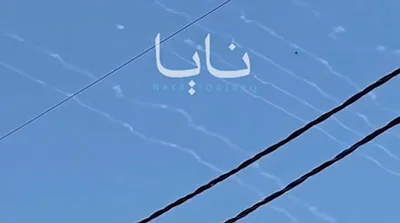 تصاویر رنگ آمیزی آسمان اردن با موشک‌های ایران