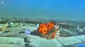 لحظه اصابت پهپاد و انهدام فرودگاه کویت