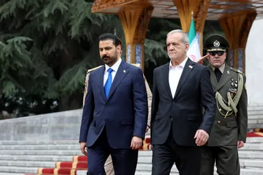 عکس: استقبال رسمی رئیس‌جمهور از نخست‌وزیر عراق