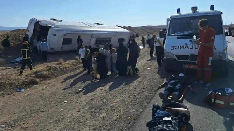 دستور قضایی برای حادثه واژگونی اتوبوس مسافربری در ساوه
