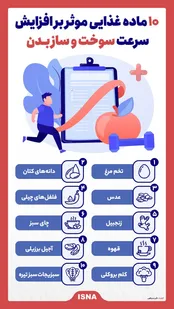 ۱۰ ماده غذایی موثر بر افزایش سرعت سوخت‌وساز بدن