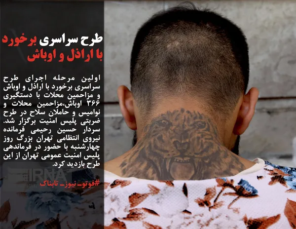 اولین مرحله اجرای طرح سراسری برخورد با اراذل و اوباش و مزاحمین محلات با دستگیری ۳۶۶ اوباش&zwnj;،مزاحمین محلات و نوامیس و حاملان سلاح در طرح ضربتی پلیس امنیت برگزار شد. سردار حسین رحیمی فرمانده نیروی انتظامی تهران بزرگ روز چهارشنبه با حضور در فرماندهی پلیس امنیت عمومی تهران از این طرح بازدید کرد.
