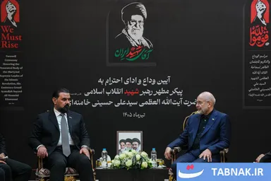 عکس: استقبال قالیباف از هیئت‌های خارجی در آیین ادای احترام به رهبر شهید