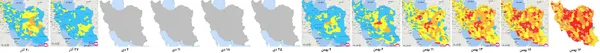 روند تغییرات نقشه رنگ&zwnj;بندی کرونایی در کشورمان در دو ماه اخیر (به مدت چهار هفته نقشه رنگ&zwnj;بندی منتشر نشد) 