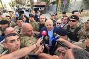 عکس: سفر سرزده رئیس‌جمهور و فرمانده ارتش لبنان به نبطیه