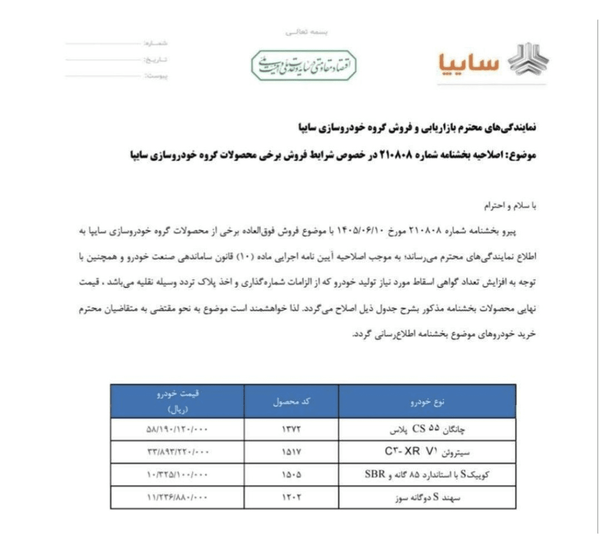 شوک جدید سایپا به بازار خودرو
