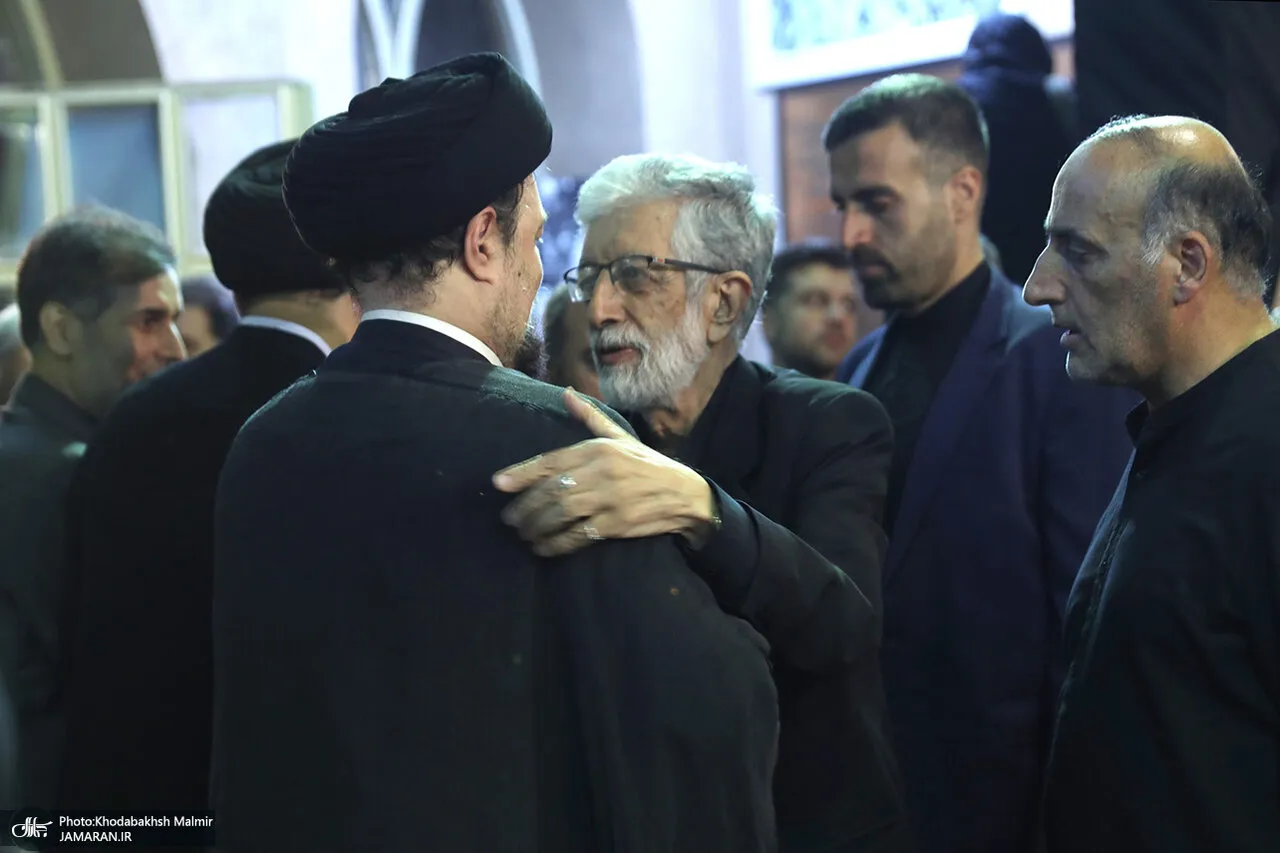 سید حسن خمینی در آغوش حدادعادل