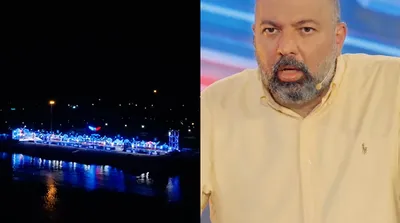 لحظات بمباران کیش وسط اجرای برنامه علی اوجی